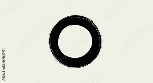 Black circular gasket or washer isolated on white background.