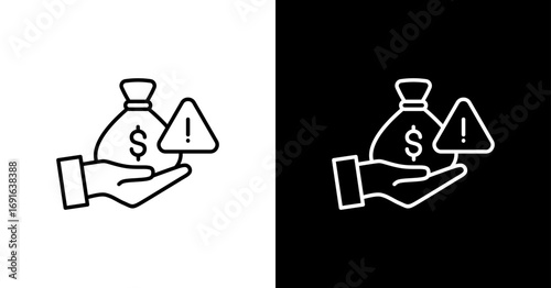 Investment Riskwhite Icon Set Design