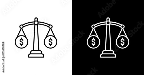 Equity Valuewhite Icon Set Design