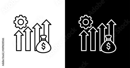 Profit Maximizationwhite Icon Set Design