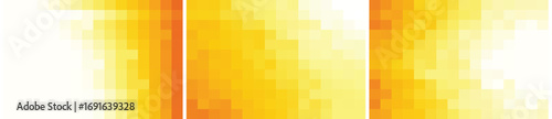 abstract minimal pack of 3 pixel background yellow gradient color vector template for poster presentation slide