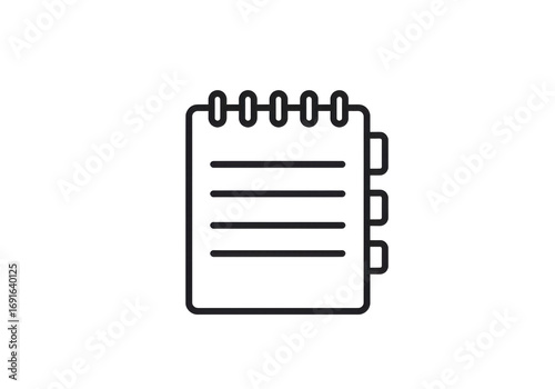 Simple Outline of a Spiral-Bound Notebook