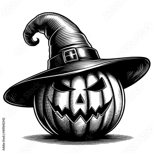 Halloween pumpkin. Vector illustration isolated on a white background