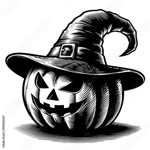 Halloween pumpkin. Vector illustration isolated on a white background