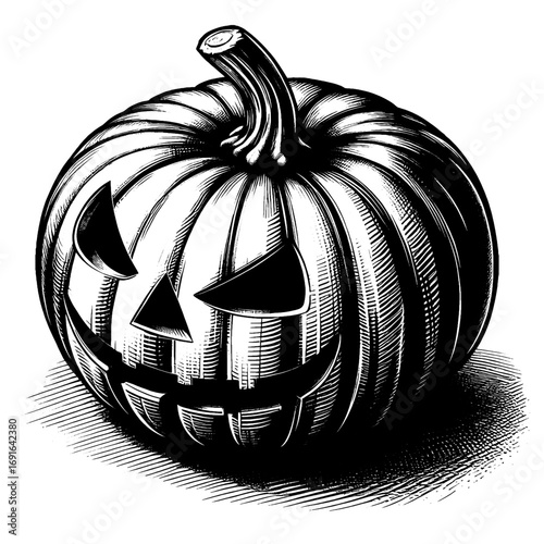 Halloween pumpkin. Vector illustration isolated on a white background