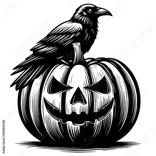 Halloween pumpkin. Vector illustration isolated on a white background