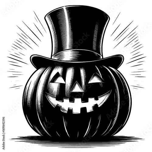 Halloween pumpkin. Vector illustration isolated on a white background