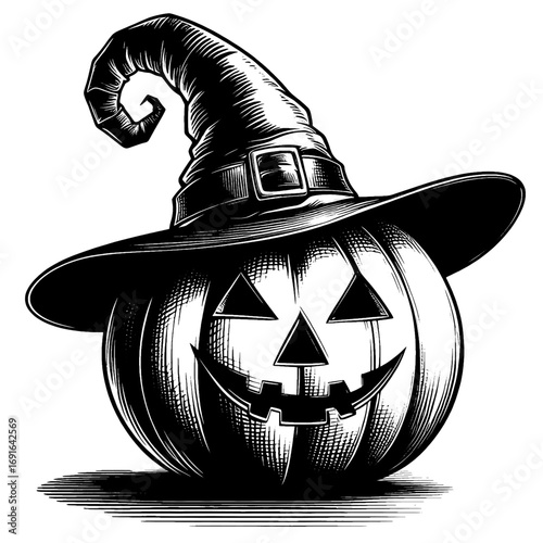 Halloween pumpkin. Vector illustration isolated on a white background