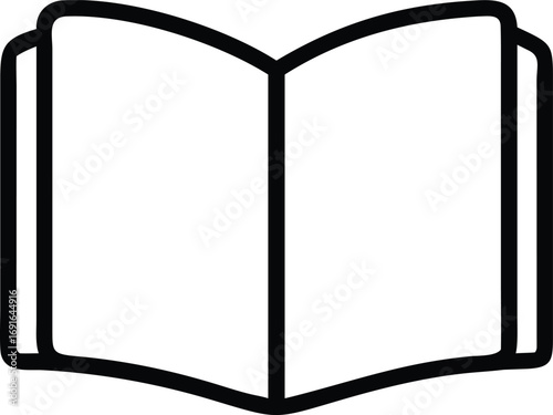 Simple open book illustration perfect for education or library projects