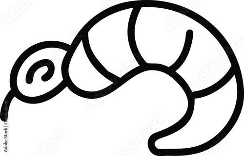 Simple outline drawing of a kiwi bird looking down in minimalistic design