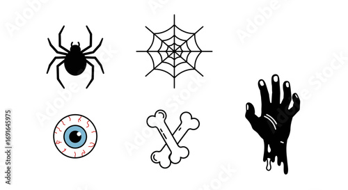 Halloween Icon – Spider Web Creepy Vector Illustration