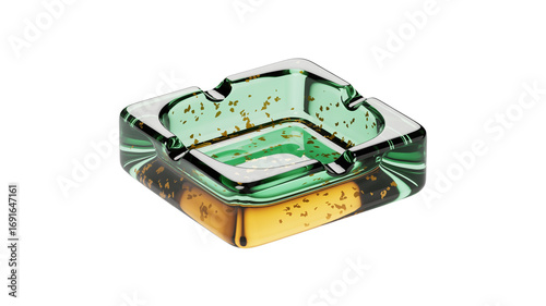Elegant modern ashtray with gold flecks, luxury design for stylish spaces