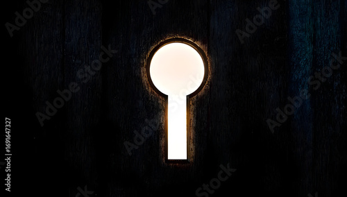 Wallpaper Mural A close-up view of a keyhole revealing light, symbolizing mystery, curiosity, and the desire to explore hidden spaces. Torontodigital.ca