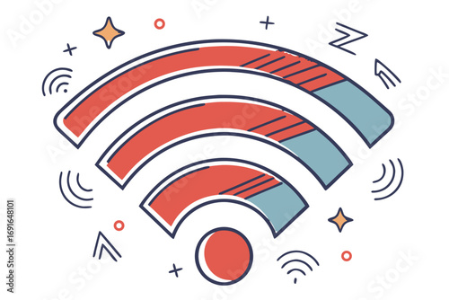 Wifi symbol with abstract elements