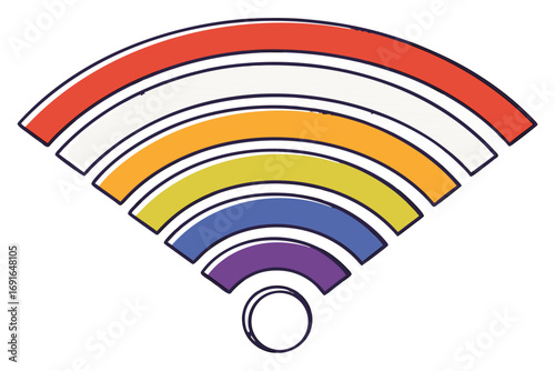 Rainbow wifi symbol