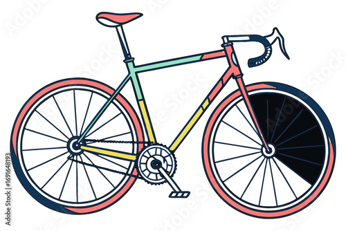 Modern road bike with colorful accents