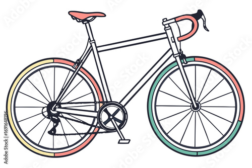 Stylish commuter bicycle with colorful details