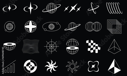 Y2K Shapes star and abstract element