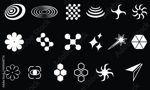 Y2K Shapes star and abstract element
