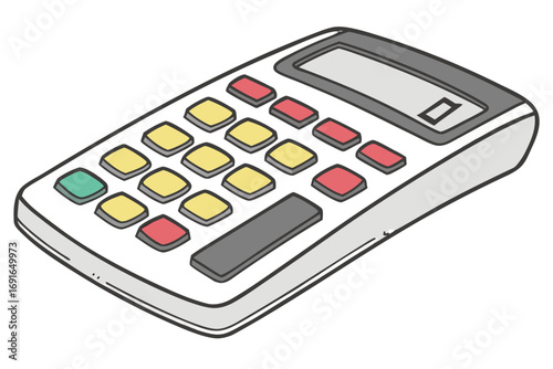 Calculator with colorful buttons