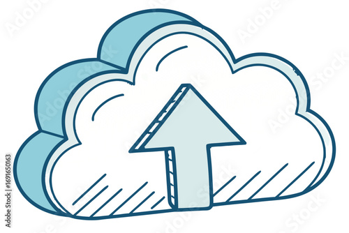 Cloud upload icon with arrow