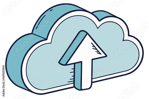 Cloud upload icon with arrow