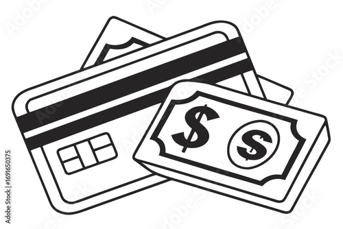 Credit card and cash