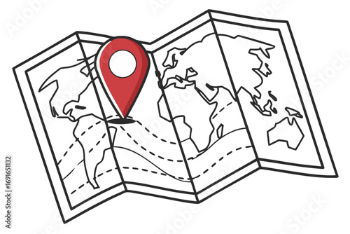 Map pin on a world map