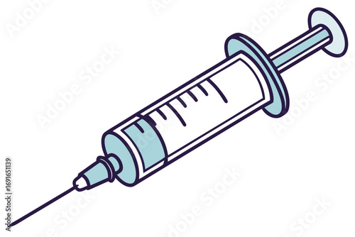 A medical syringe with a needle isolated on a