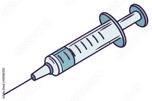 A medical syringe with a needle isolated on a