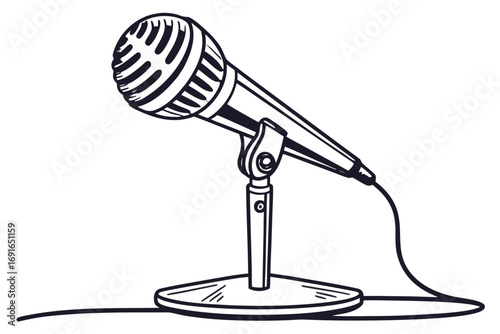 Vintage microphone on stand