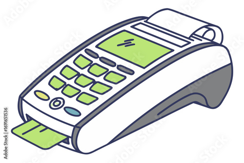 Payment terminal with credit card inserted