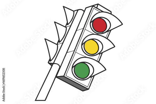 Traffic light with red, yellow, and green lights