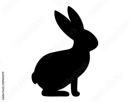 Rabbit Side View silhouete Vector