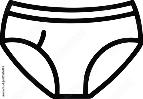 Simple outlined underwear illustration for fashion design and textile patterns