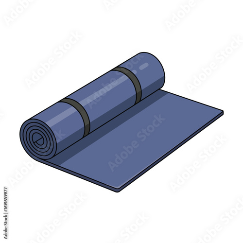 Vector illustration of a yoga mat rolled up