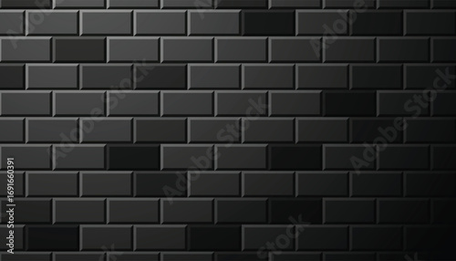 editable black bricks vector background with modern style