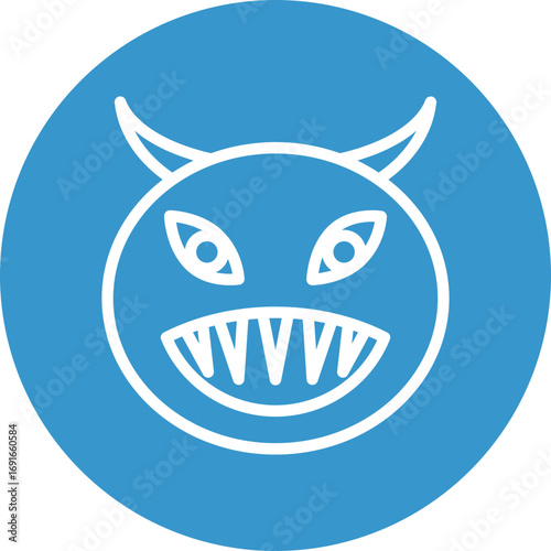 Monster Vector Line White Circles Multicolors
