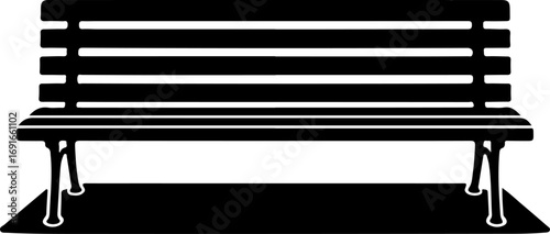 sitting bench silhouette vector illustration