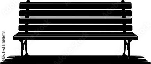 sitting bench silhouette vector illustration