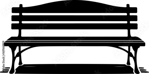 sitting bench silhouette vector illustration