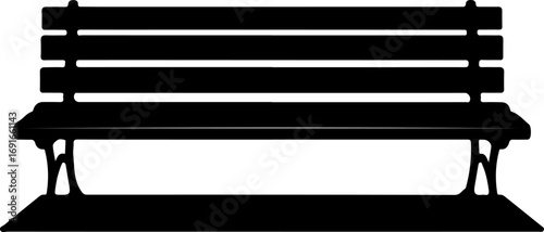 sitting bench silhouette vector illustration