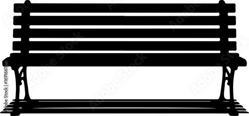 sitting bench silhouette vector illustration