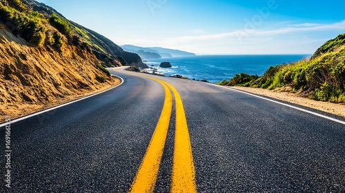Scenic Coastal Road Driving Along the Coastline with Stunning Ocean Views