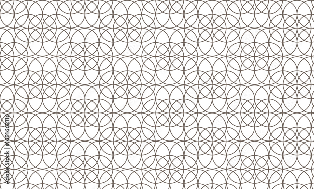 Fototapeta premium Interlocking Circles Pattern Vector Background - Abstract Geometric Design with Overlapping Rings for Creative Visuals and Decorative Applications