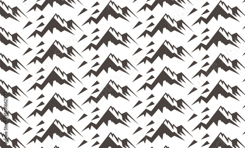 Abstract Mountain Range Pattern Vector Background with Jagged Peaks and Varied Heights for Outdoor Themed Designs and Scenic Illustrations
