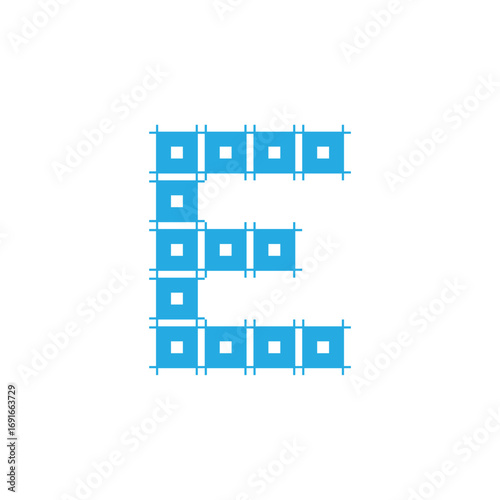 Cube Design with E Letters and Symbolic Icons