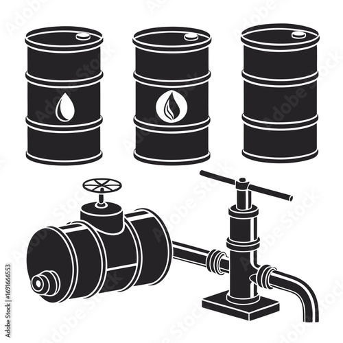 Oil barrel and industrial pipeline equipment