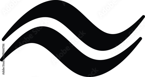 Black wavy parallel lines symbol representing approximation or similarity in graphic design silhouette