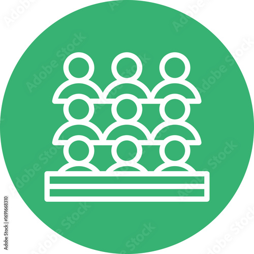 Spectators Vector Line White Circles Multicolors